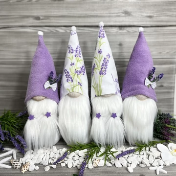 Levendulás manócsomag 4 db 30-35 cm kézzel készített dekoráció