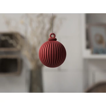 3D Karácsonyi gömb bordás 5,2 cm