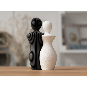 3D Pár szobor bordás-sima 14 cm
