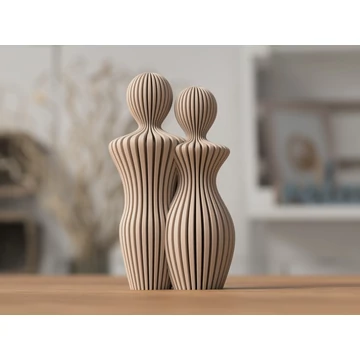 3D Pár szobor bordás-bordás 14 cm