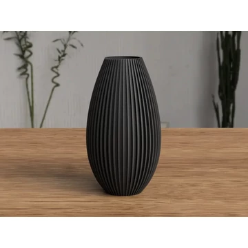 3D Modern váza bordázott 18 cm