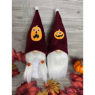 Halloween manó bordó halloween tökkel 30-35 cm – kézzel készített dekoráció