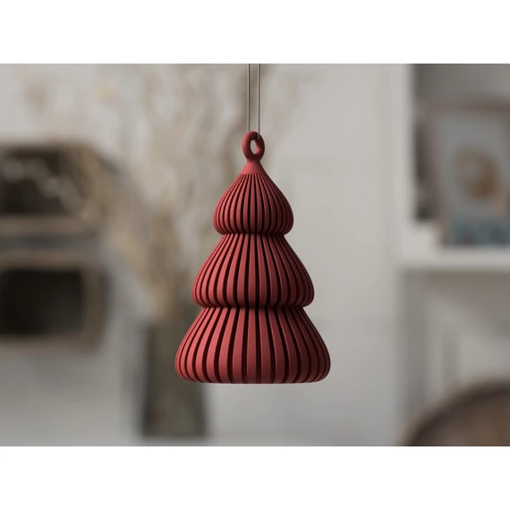3D Karácsonyfa alakú függődísz 8,7 cm