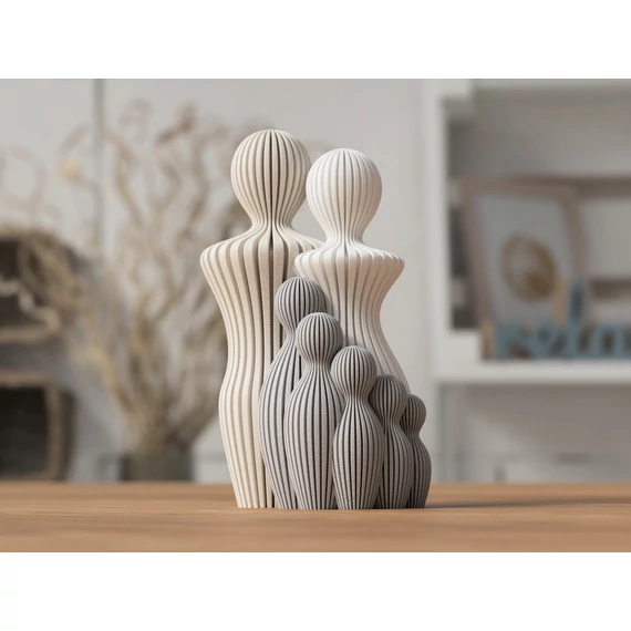 3D Család szobor 1-5 gyerek 14 cm