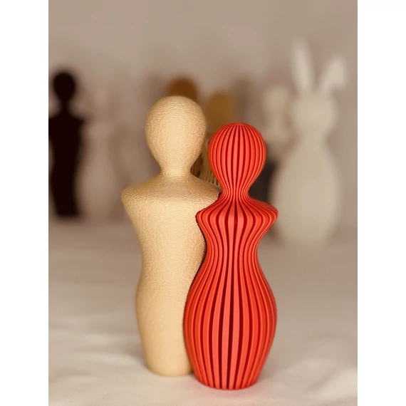 3D Pár szobor sima-bordás 14 cm