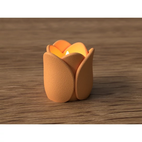 3D Tulipán alakú teamécses tartó