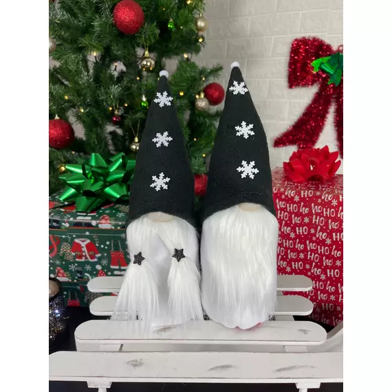 Karácsonyi Manó | Fekete | Fehér Hópihe (30-35cm)