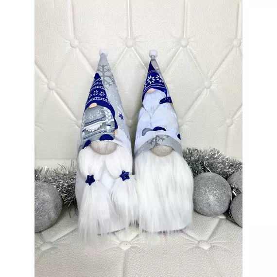 LEDES Karácsonyi Akciós Manó | Kék | Manó mintás(30-35cm)