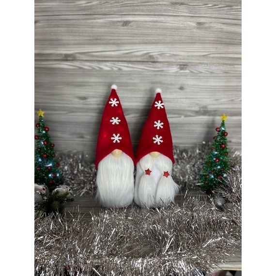 Karácsonyi Manó | Piros | Hópihe (30-35cm)
