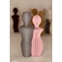 3D Pár szobor sima-bordás 14 cm